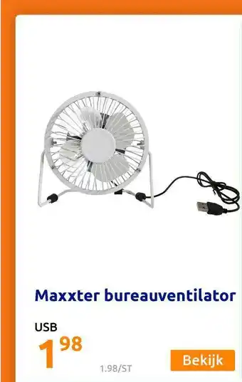 Action Maxxter Bureauventilator USB aanbieding