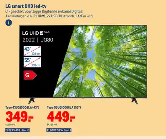 Makro LG smart UHD led-tv 108 cm Type 43UQ80006LA (43") aanbieding