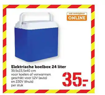 Coop Elektrische Koelbox 24 Liter 39,5x23,5x40 Cm aanbieding