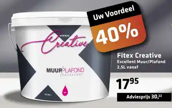 De voordeelmarkt Fitex Creative Excellent Muur/Plafond 2,5l aanbieding