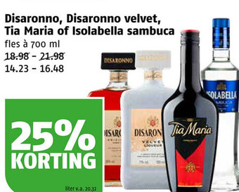Poiesz Disaronno, disaronno velvet, tia maria of isolabella sambuca aanbieding