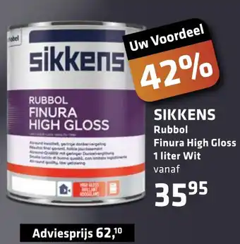 De voordeelmarkt SIKKENS Rubbol Finura High Gloss 1l aanbieding