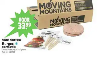 Bidfood Moving mountains burger, plantaardig aanbieding