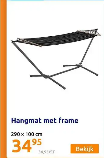 Action Hangmat met frame 290 X 100 Cm aanbieding