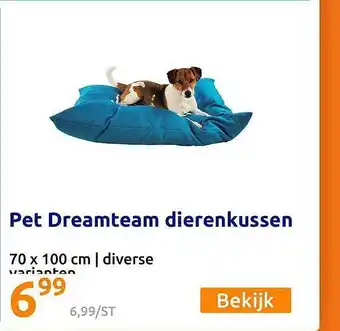Action Pet dreamteam dierenkussen 70 X 100 Cm aanbieding