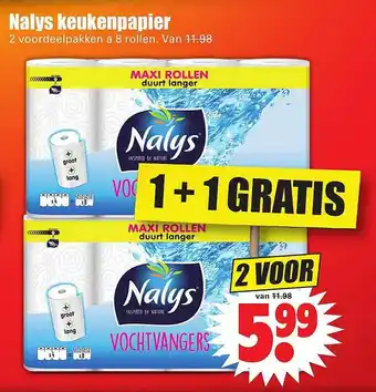 Dirk Nalys keukenpapier 1+1 Gratis aanbieding