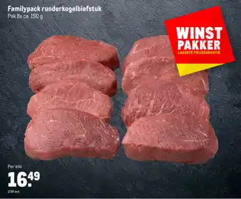 Makro Familypack runderkogelbiefstuk 8x ca. 150G aanbieding