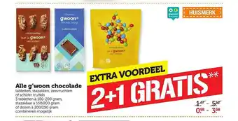 Coop Alle g'woon chocolade 2+1 Gratis aanbieding