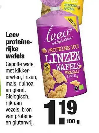 ALDI Leev proteïnerijke wafels 100 g aanbieding