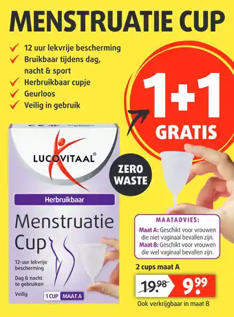 Lucovitaal Menstruatie Cup aanbieding