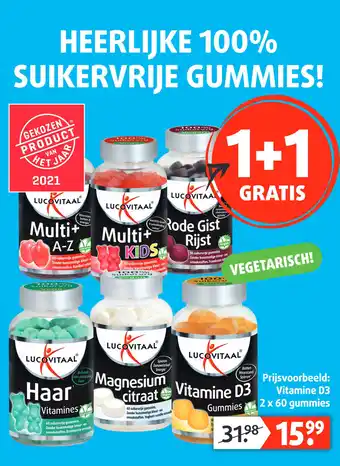 Lucovitaal Vitamine D3 Gummies 2x60 gummies aanbieding