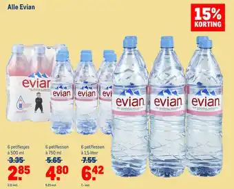 Makro Alle Evian 6 petflesjes a 500ML aanbieding