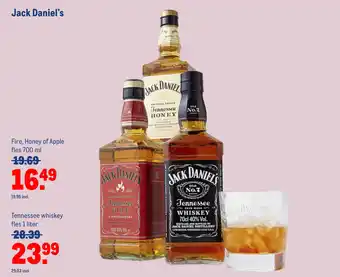 Makro Jack Daniel's fire, honey of apple 700ML aanbieding