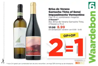 PLUS Brisa de Verano Garnacha Tinta of Sensi Impazzimento Vermentino 75cl aanbieding