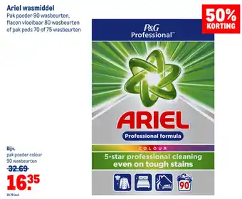 Makro Ariel wasmiddel aanbieding