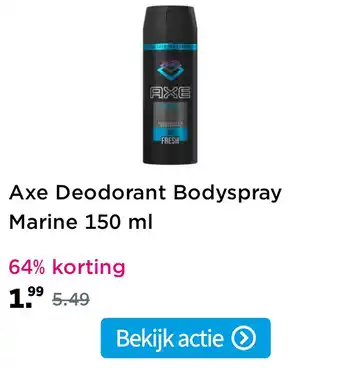 Plein.nl Axe Deodorant Bodyspray Marine 150ml aanbieding