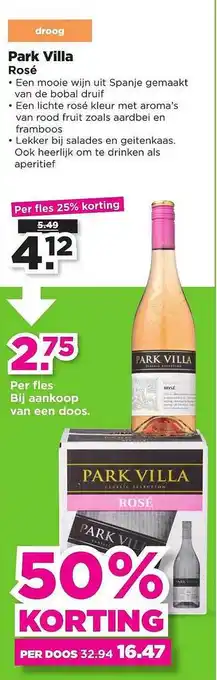 PLUS Park villa rosé 50% Korting aanbieding