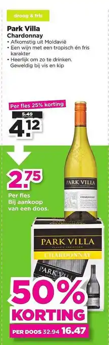 PLUS Park villa chardonnay 50% Korting aanbieding