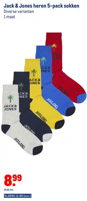 Makro Jack & jones heren 5-pack sokken aanbieding