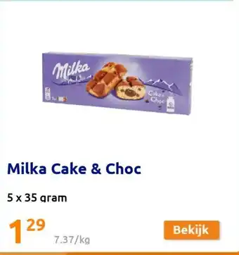 Action Milka cake & choc 5 x 35g aanbieding