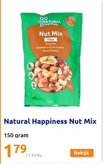 Action Natural happiness nut mix 150g aanbieding