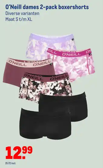 Makro O'neill dames 2-pack boxershorts aanbieding