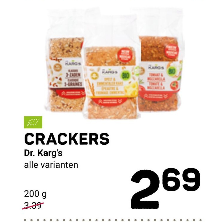 Crackers dr. karg's aanbieding bij Ekoplaza