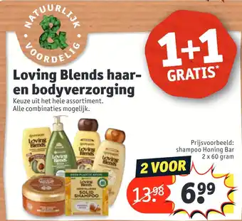 Kruidvat Loving Blends haar- en bodyverzorging 2x60 g aanbieding