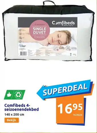 Action Comfibeds 4-seizoenendekbed 140 x 200cm aanbieding