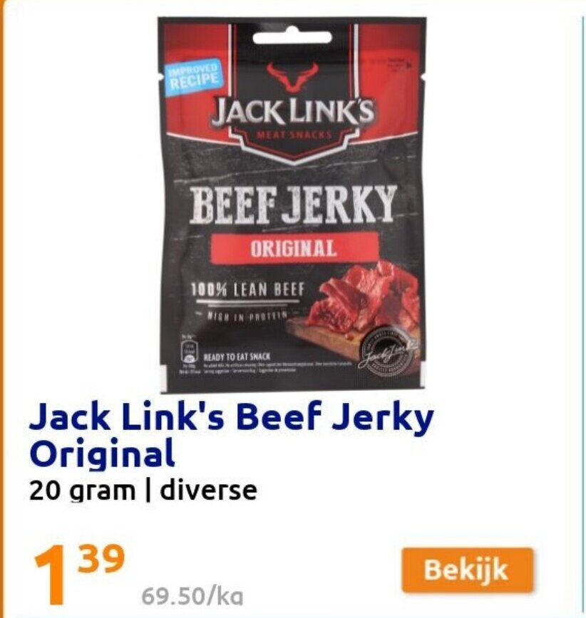 Jack Links Beef Jerky Original 20g Aanbieding Bij Action