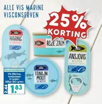 MCD Supermarkt Alle vis marine visconserven 25% korting aanbieding