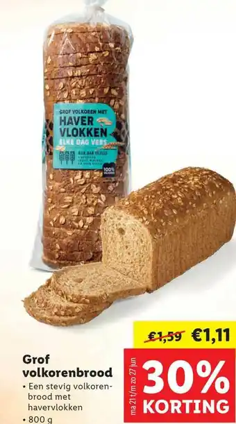 Lidl Grof volkorenbrood 30% Korting aanbieding