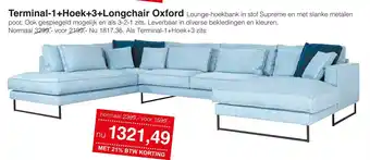 Woonsquare Terminal-1+Hoek+3+Longchair Oxford aanbieding