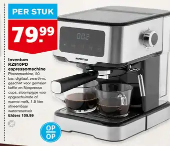 Hoogvliet Inventum kz910pd espressomachine aanbieding