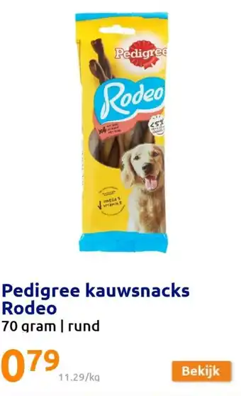 Action Pedigree Kauwsnacks Rodeo 70gram / Rund aanbieding