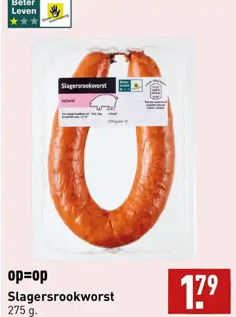 ALDI Slagersrookworst 275g aanbieding