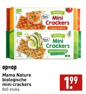 ALDI Mama Nature Biologische Mini Crackers 8x5 Stuks aanbieding