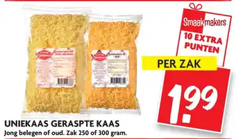 Dekamarkt Uniekaas Geraspte Kaas 250 of 300g aanbieding