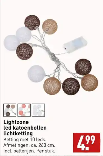 ALDI Lightzone LED Katoenbollen Lichtketting aanbieding