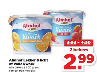 PLUS Almhof lekker & licht of volle kwark aanbieding