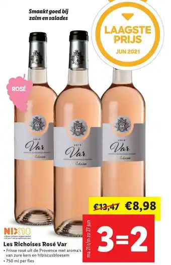 Lidl Les richoises rosé var aanbieding