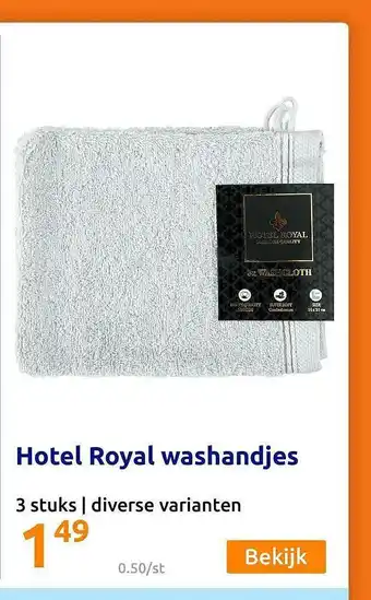 Action Hotel royal washandjes aanbieding