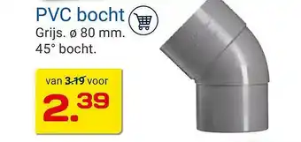 Kluswijs Pvc boch5 ø 80 mm aanbieding