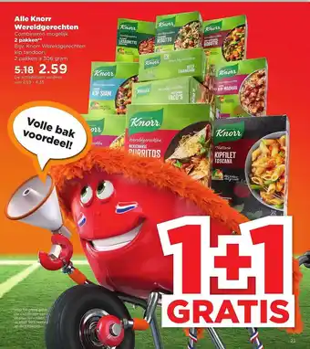 PLUS Alle knorr wereldgerechten 1+1 Gratis aanbieding