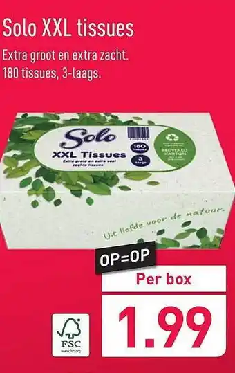 ALDI Solo XXL tissues aanbieding