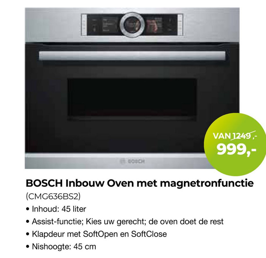 Bosch Inbouw Oven Met Magnetronfunctie Cmg Bs Aanbieding Bij Ep