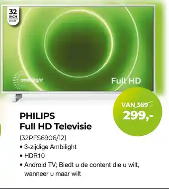 EP Philips full hd televisie (32pfs6906/12) aanbieding