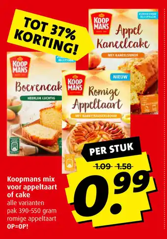 Boni Koopmans Mix voor appeltaart of cake Per Stuk aanbieding