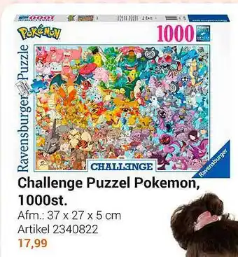 Lobbes Challenge puzzel pokemon, 1000st. aanbieding