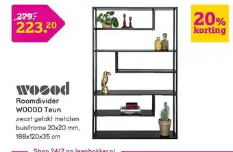 Leen Bakker Roomdivider woood teun 20% Korting aanbieding